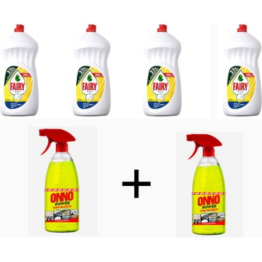Fairy 1500 ml x 4 Adet + Onno Ultra Yağ Çözücü 1000 ml x 2 Adet